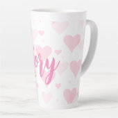 スウィートパーソナライズされたハートバレンタインデーラテマグ カフェラテマグ (右アングル)