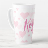 スウィートパーソナライズされたハートバレンタインデーラテマグ カフェラテマグ (左アングル)