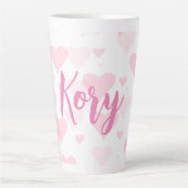 スウィートパーソナライズされたハートバレンタインデーラテマグ カフェラテマグ (正面)