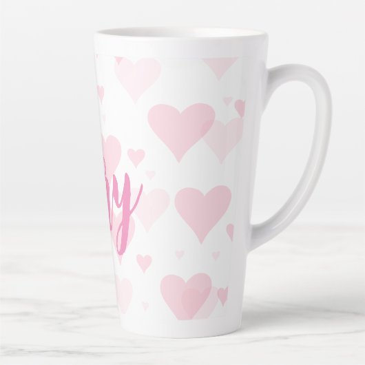 スウィートパーソナライズされたハートバレンタインデーラテマグ カフェラテマグ (右)