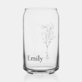 スウィートパーソナライズされたピーエイプリル誕生月花 ガラス缶 (正面)