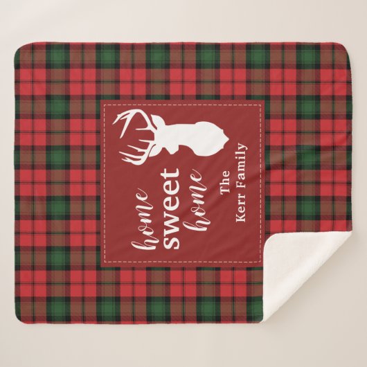 スウィートパーソナライズされたホームタータンチェッククランカープレイド シェルパブランケット (正面(横))