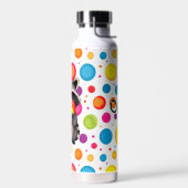 スウィートパーソナライズされたラクーンとレインボーハート ウォーターボトル (左面)