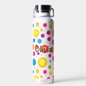 スウィートパーソナライズされたラクーンとレインボーハート ウォーターボトル (背面)