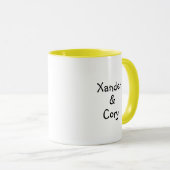 スウィートパーソナライズされたラクーンとレインボーハート マグカップ (正面右)