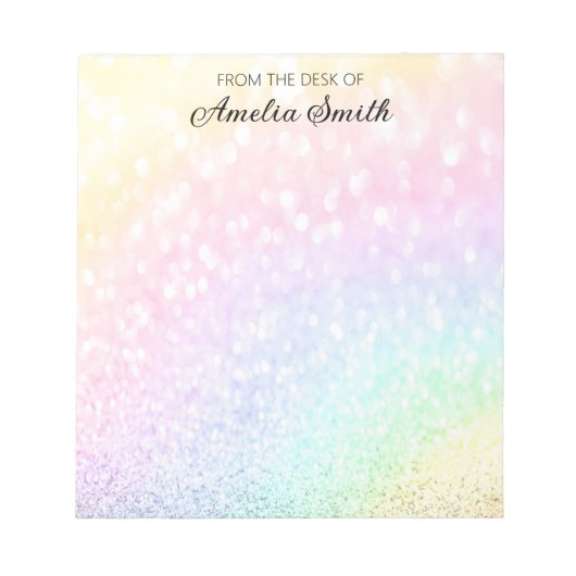 スウィートパーソナライズされたレインボー先生メモ帳 ノートパッド (正面)