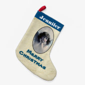 スウィートパーソナライズされたヴィンテージエンジェルクリスマス スモールクリスマスストッキング (正面 (吊り時))