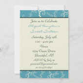 スウィートパーソナライズされた16シルボート誕生日招待状 招待状 (裏面)