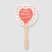 スウィートパーソナライズされた16ハッピーバースデーコーラルハート ハンドファン (裏面)