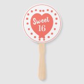 スウィートパーソナライズされた16ハッピーバースデーコーラルハート ハンドファン (正面)