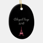 スウィートパーソナライズされた16パリエッフェルタワーオーナメント セラミックオーナメント (裏面)