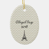 スウィートパーソナライズされた16パリエッフェルタワーオーナメント セラミックオーナメント (裏面)