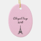 スウィートパーソナライズされた16パリエッフェルタワーオーナメント セラミックオーナメント (裏面)