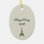 スウィートパーソナライズされた16パリエッフェルタワーオーナメント セラミックオーナメント (裏面)