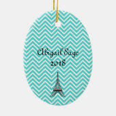 スウィートパーソナライズされた16パリエッフェルタワーオーナメント セラミックオーナメント (裏面)