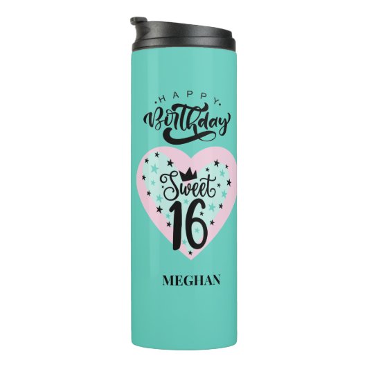 スウィートパーソナライズされた16誕生日 タンブラー (回転右)