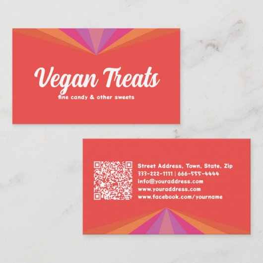 スウィートビーガントリートキャンディショップ菓子ピーチ 名刺 (正面/裏面)