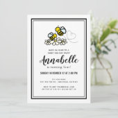 スウィートビーデイパーティーかわいいフローラ誕生日 招待状 (スタンド正面)