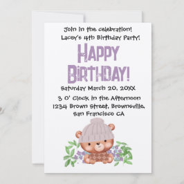 スウィートビーニーベア誕生日招待状 子供へ 招待状