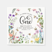 「スウィートビー」ワイルドフラワー&(昆虫)マルハナバチ1歳 スタンダードカクテルナプキン (正面)