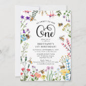 「スウィートビー」ワイルドフラワー&(昆虫)マルハナバチ1歳 招待状 (正面)