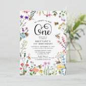 「スウィートビー」ワイルドフラワー&(昆虫)マルハナバチ1歳 招待状 (スタンド正面)