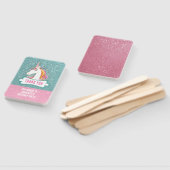 スウィートピンクとブルーのユニコーン誕生日パーティー ハンドファン (組立なし)