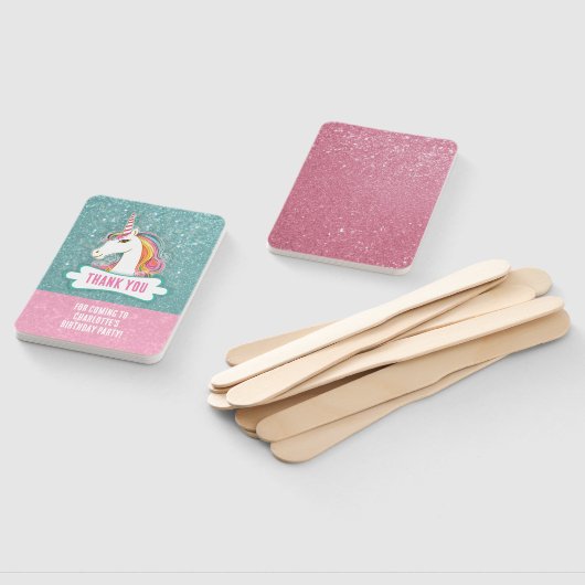 スウィートピンクとブルーのユニコーン誕生日パーティー ハンドファン (組立なし)