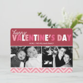 スウィートピンクと赤のバレンタインデー写真 シーズンカード (スタンド正面)