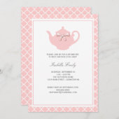 スウィートピンクのポット 赤ちゃんのお披露目パーティー 招待状 (正面/裏面)