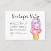 スウィートピンクアイスリームベイビーシャワーブックリクエスト エンクロージャーカード (正面)