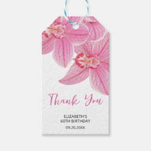 スウィートピンクオーキッドフローラ誕生日サンキュー ギフトタグ