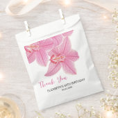 スウィートピンクオーキッドフローラ誕生日サンキュー フェイバーバッグ (クリップ留めされた状態)