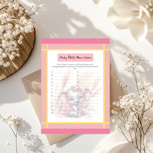 スウィートピンクゾウ男の赤ちゃんネームゲーム (クリエイターアップロード済み)