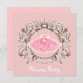 スウィートピンクツツプリンセス誕生日パーティーの招待 招待状 (正面/裏面)