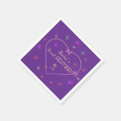 スウィートピンクハート蝶スウィート16誕生日 スタンダードカクテルナプキン (角)