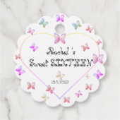 スウィートピンクハート蝶スウィート16誕生日 フェイバータグ (裏面)