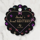 スウィートピンクハート蝶スウィート16誕生日 フェイバータグ (裏面)