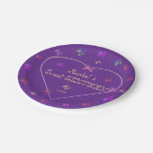 スウィートピンクハート蝶スウィート16誕生日 ペーパープレート (アングル)