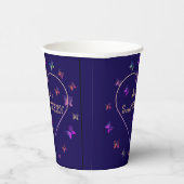 スウィートピンクハート蝶スウィート16誕生日 紙コップ (右)
