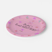 スウィートピンクハート蝶スウィート16誕生日Pa ペーパープレート (アングル)