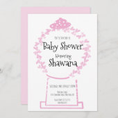 スウィートピンクバレンティーンズデイベビーシャワー招待状 招待状 (正面/裏面)