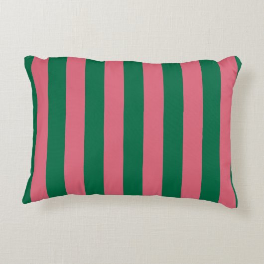 スウィートピンクピックルグリーンストライプ アクセントクッション (裏面)
