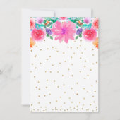 スウィートピンクフローラバニー1歳の誕生日 招待状 (裏面)