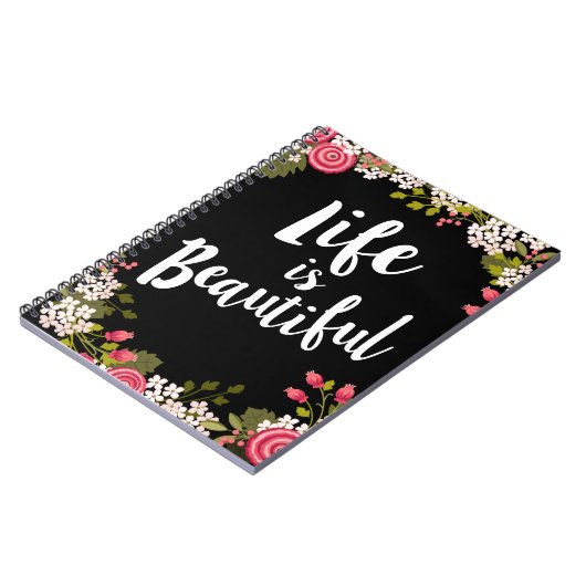 スウィートピンクフローラライフは美しいジャーナル ノートブック (左側)