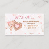 スウィートピンク赤ちゃんシャワーおむつラッフルカード エンクロージャーカード (正面)