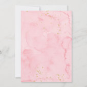 スウィートピンク金ゴールドハートバルーン誕生日 招待状 (裏面)