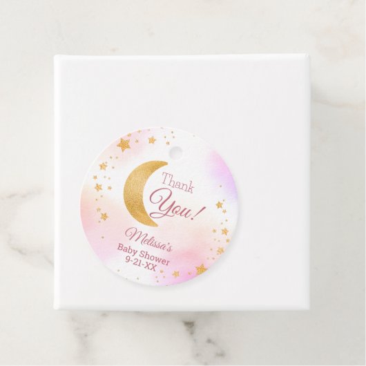 スウィートピンク オーバー・ザ・ムーン サンキュー ベイビーシャワー フェイバータグ (インサイチュ)