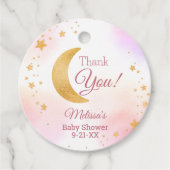 スウィートピンク オーバー・ザ・ムーン サンキュー ベイビーシャワー フェイバータグ (正面)
