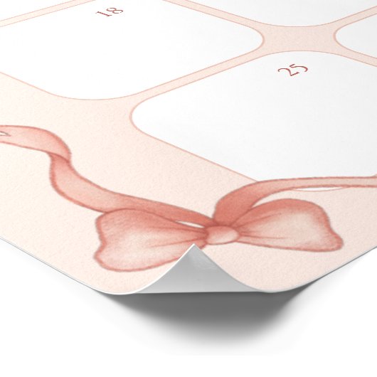 スウィートピンク ラムベイビー シャワーディューデートカレンダー ポスター (角)